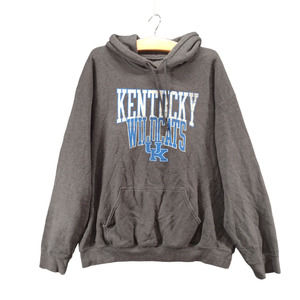 Captivating Men's Kentucky Wildcats UK Pullover Graphic Hoodie Gray Large